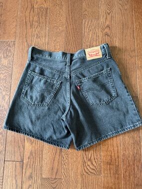 Levi's Black High-Rise Denim Shorts with Back Patch
